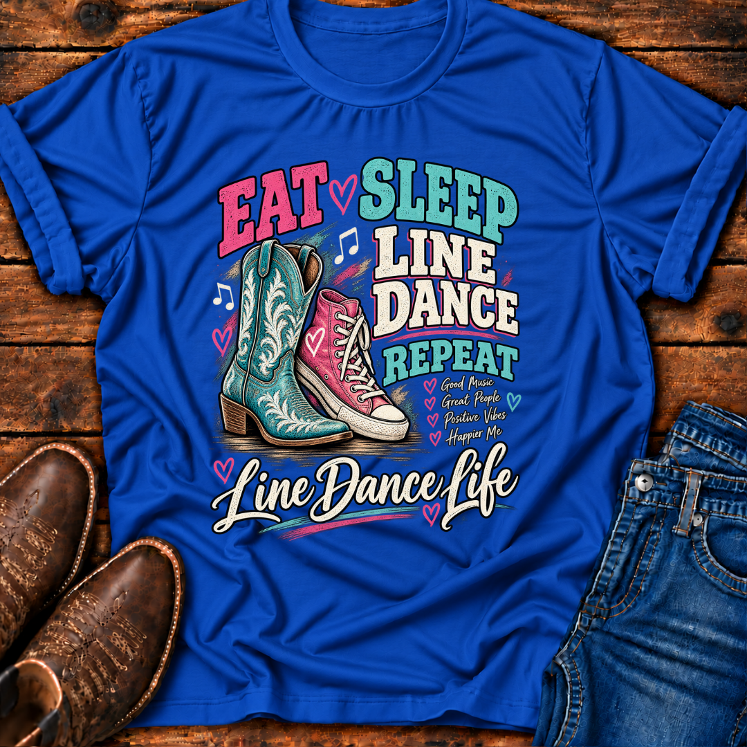 Eat, Sleep, Line Dance Repeat" Line Dance T-Shirt
