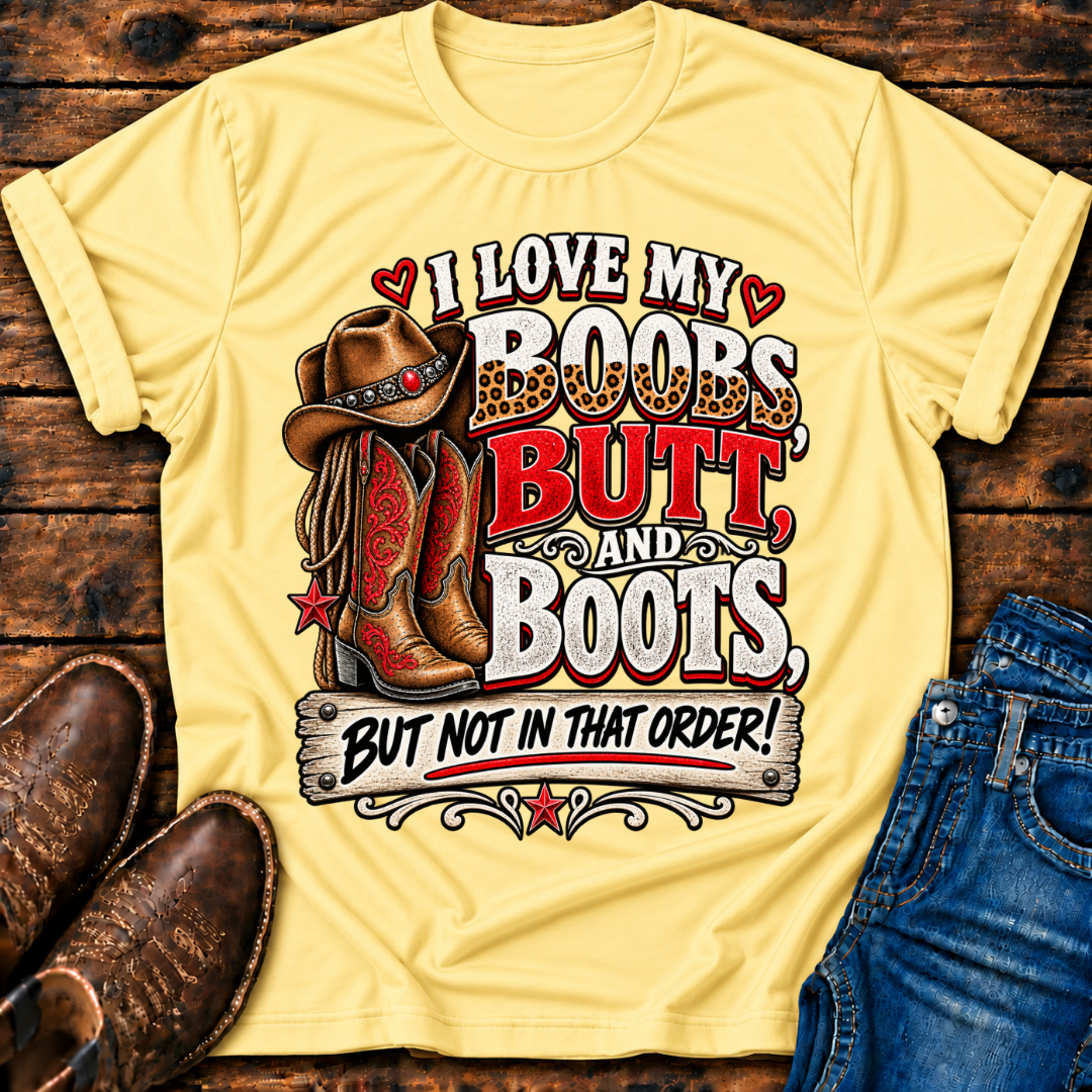 I Love my Boobs, Butt, and Boots T-Shirt